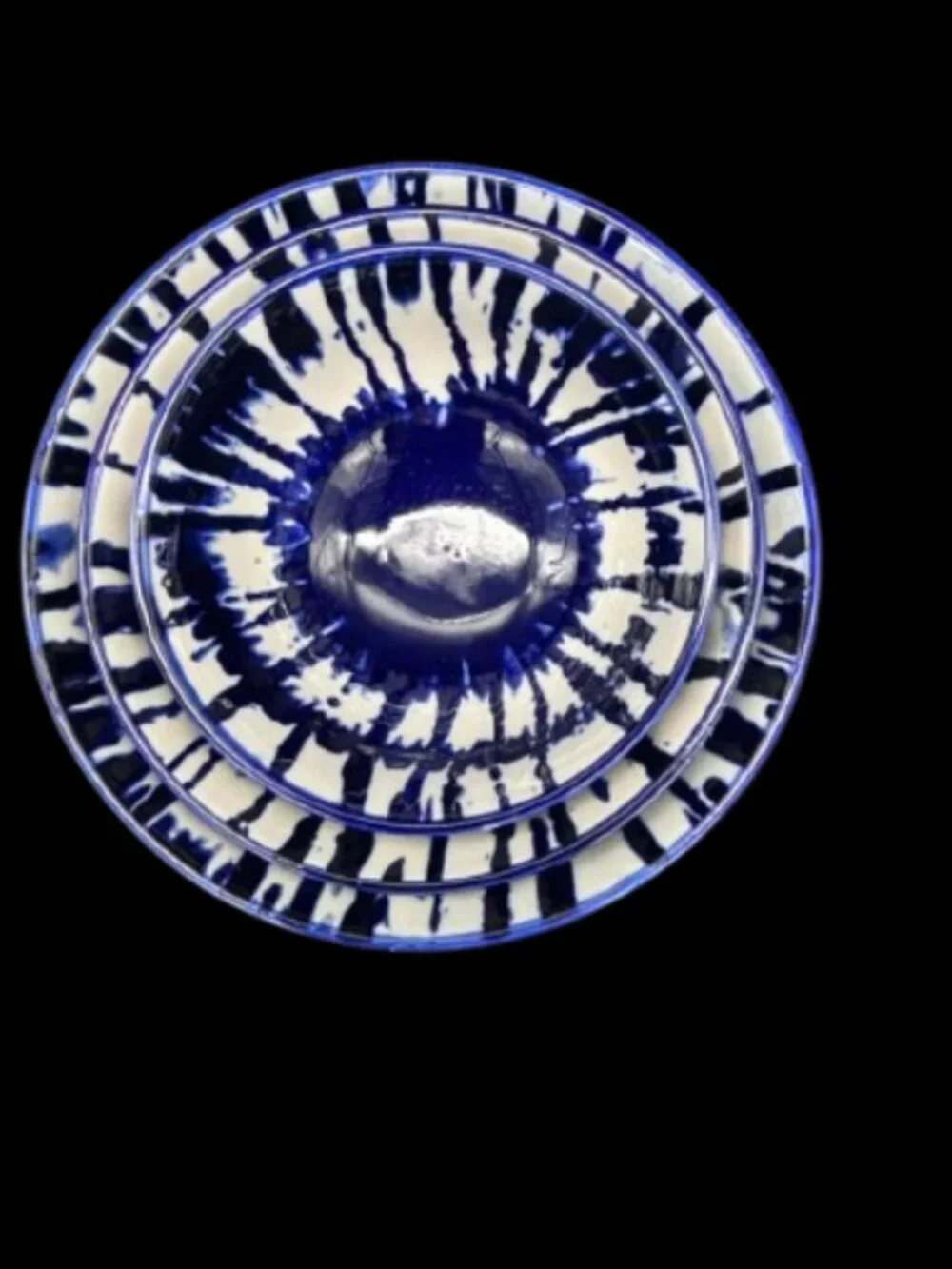 West Elm Indigo Tie Dye Ceramic Blue White Nesting Bowls Set of 3